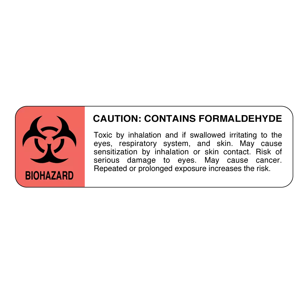 Biohazard Contains Formaldehyde