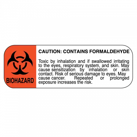 Biohazard-Contains Formaldehyde