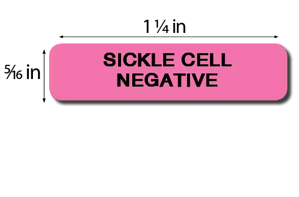 Label, Sickle Cell Negative