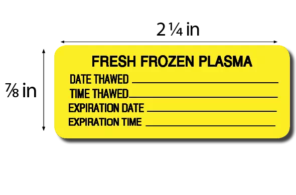 Label, Fresh Frozen Plasma