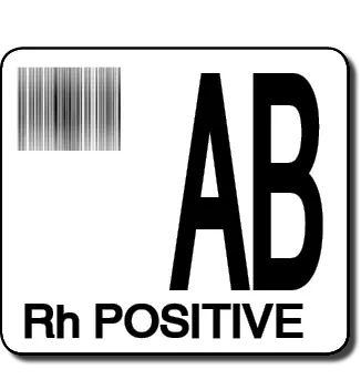 Label, AB Rh Positive