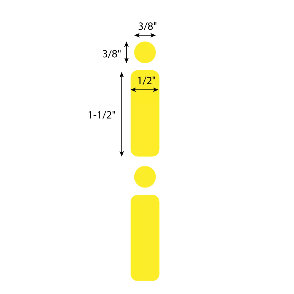 DIRECT THERMAL CRYO LABEL 38x13mm & 9.5mm Dot for 2.0ml Tubes/Vials Yellow