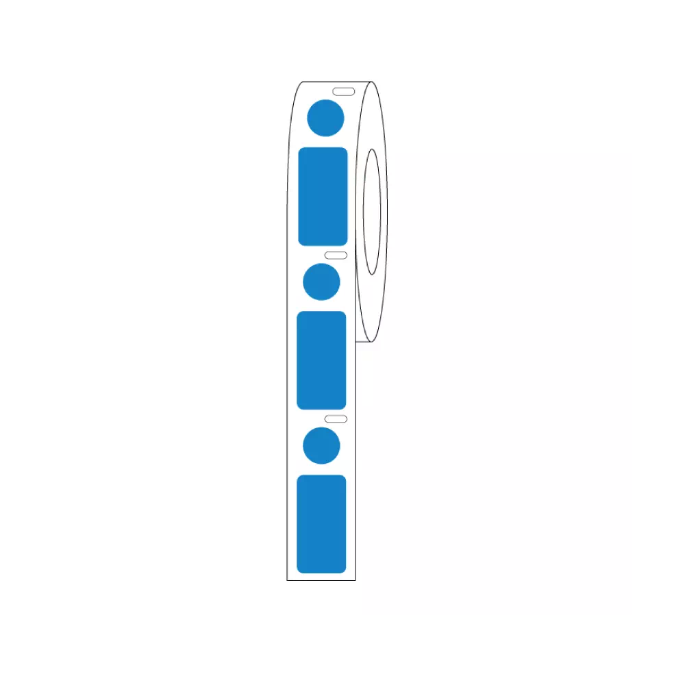 DIRECT THERMAL CRYO LABEL 24x13mm & 9.5mm Dot for 1.5ml Tubes/Vials Blue