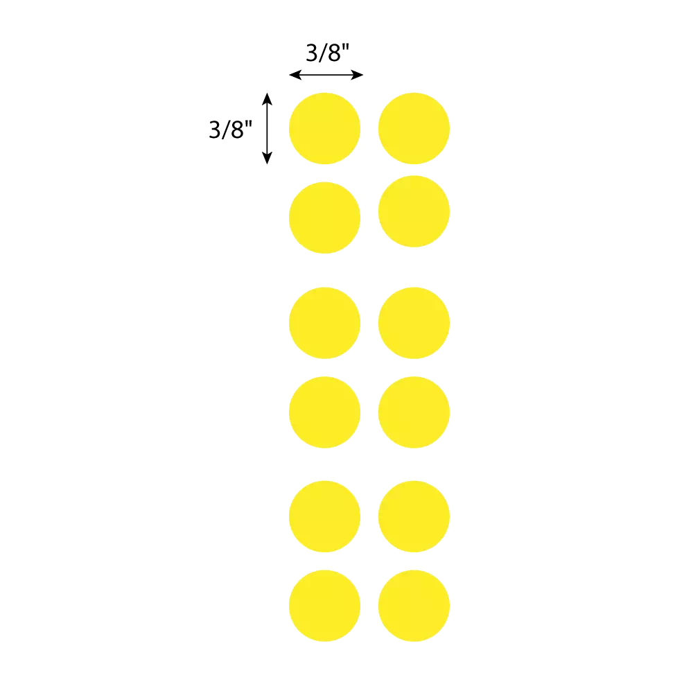 DIRECT THERMAL CRYO LABEL 9.5mm Dots for 1.5ml Tubes/Vials Yellow