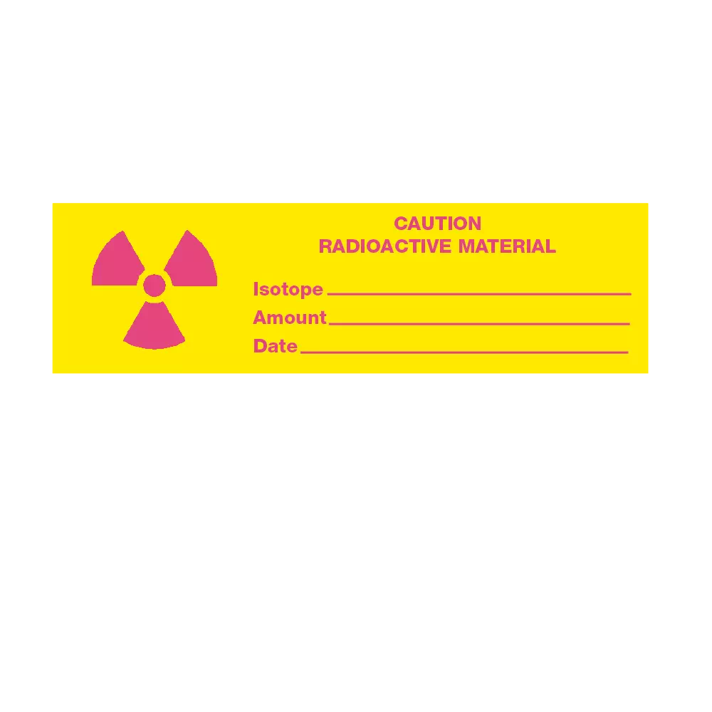 1"x500" Caution Radioactive Material Write In Label