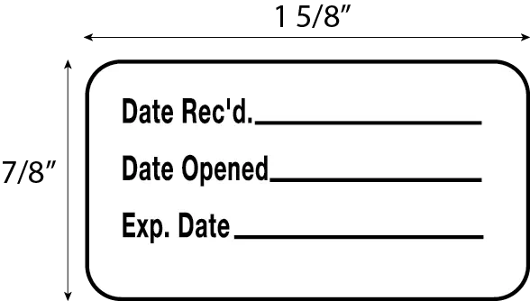 Date Rec'd/Date Opened/Exp Date