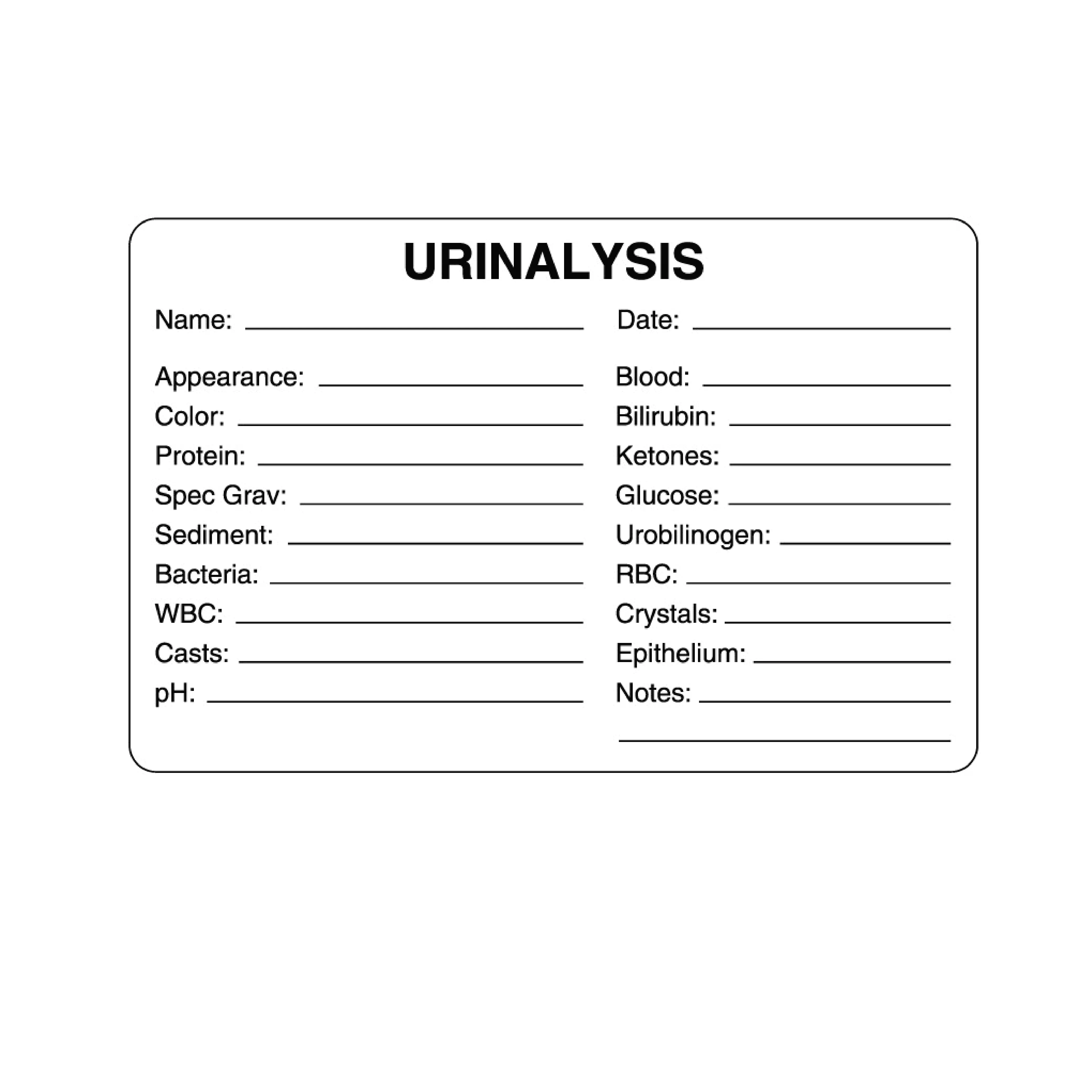 Urinalysis Label