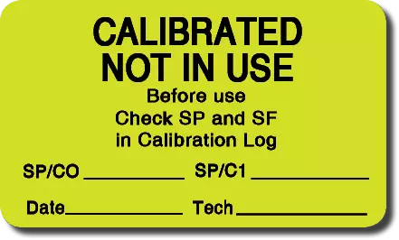 Calibrated Not In use