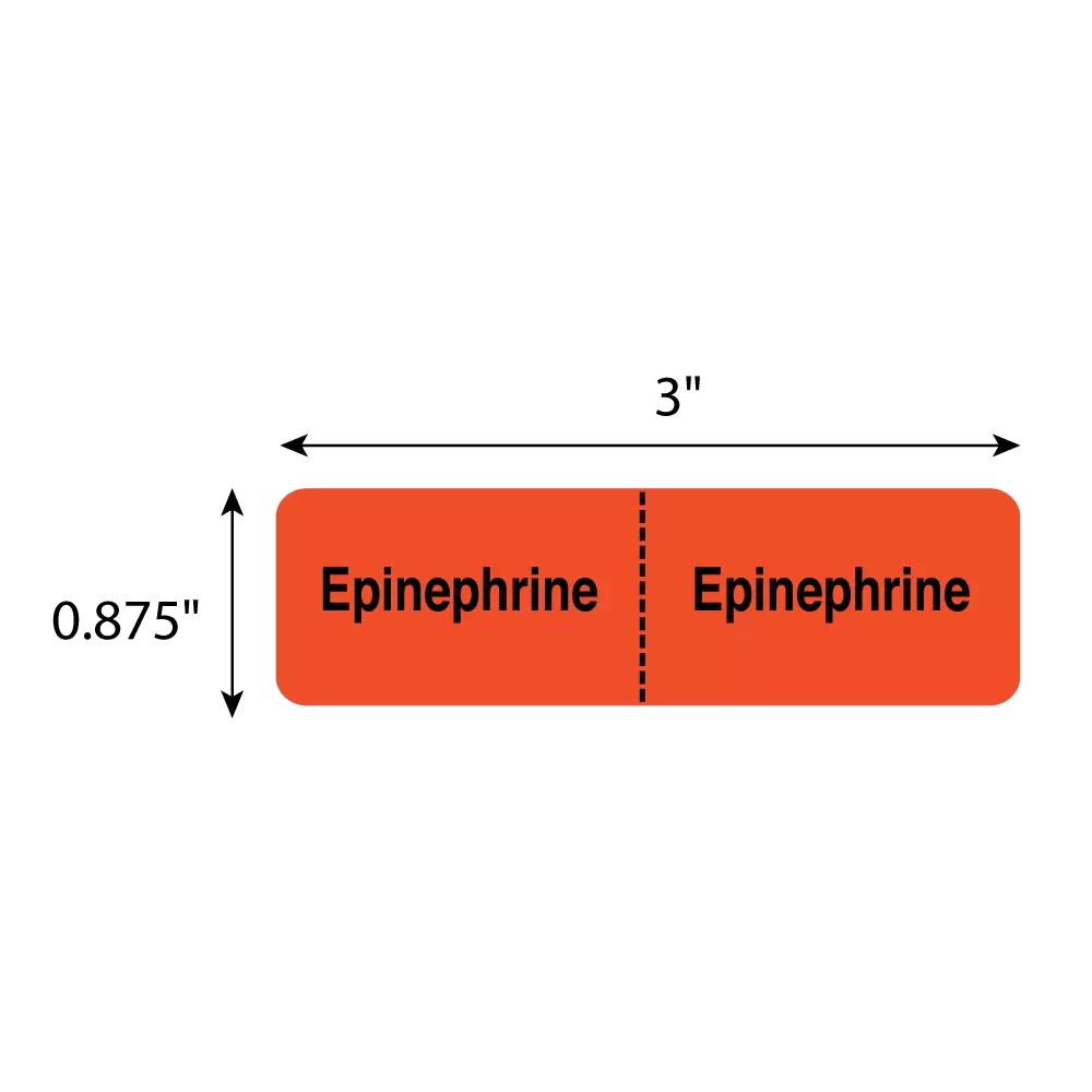 IV Drug Line Label - Epinephrine/Epinephrine