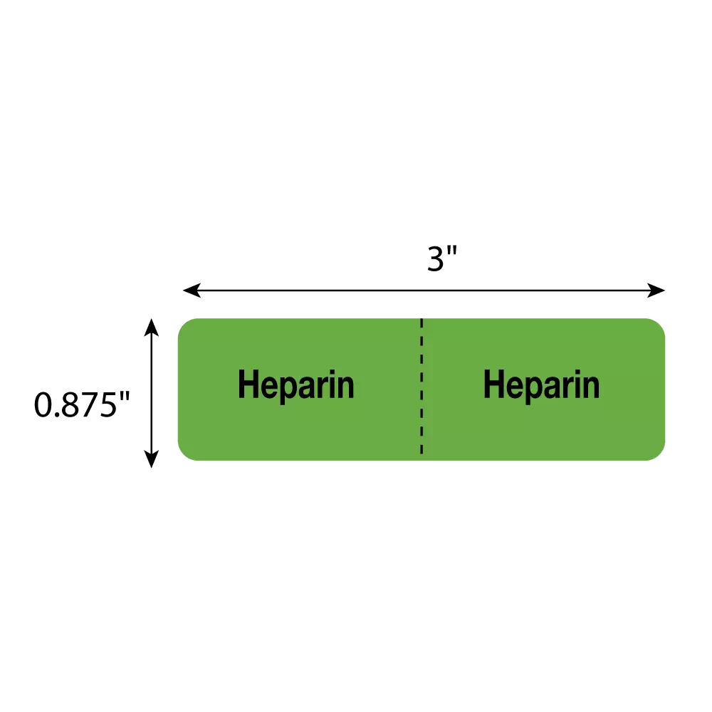 IV Drug Line Label - Heparin/Heparin