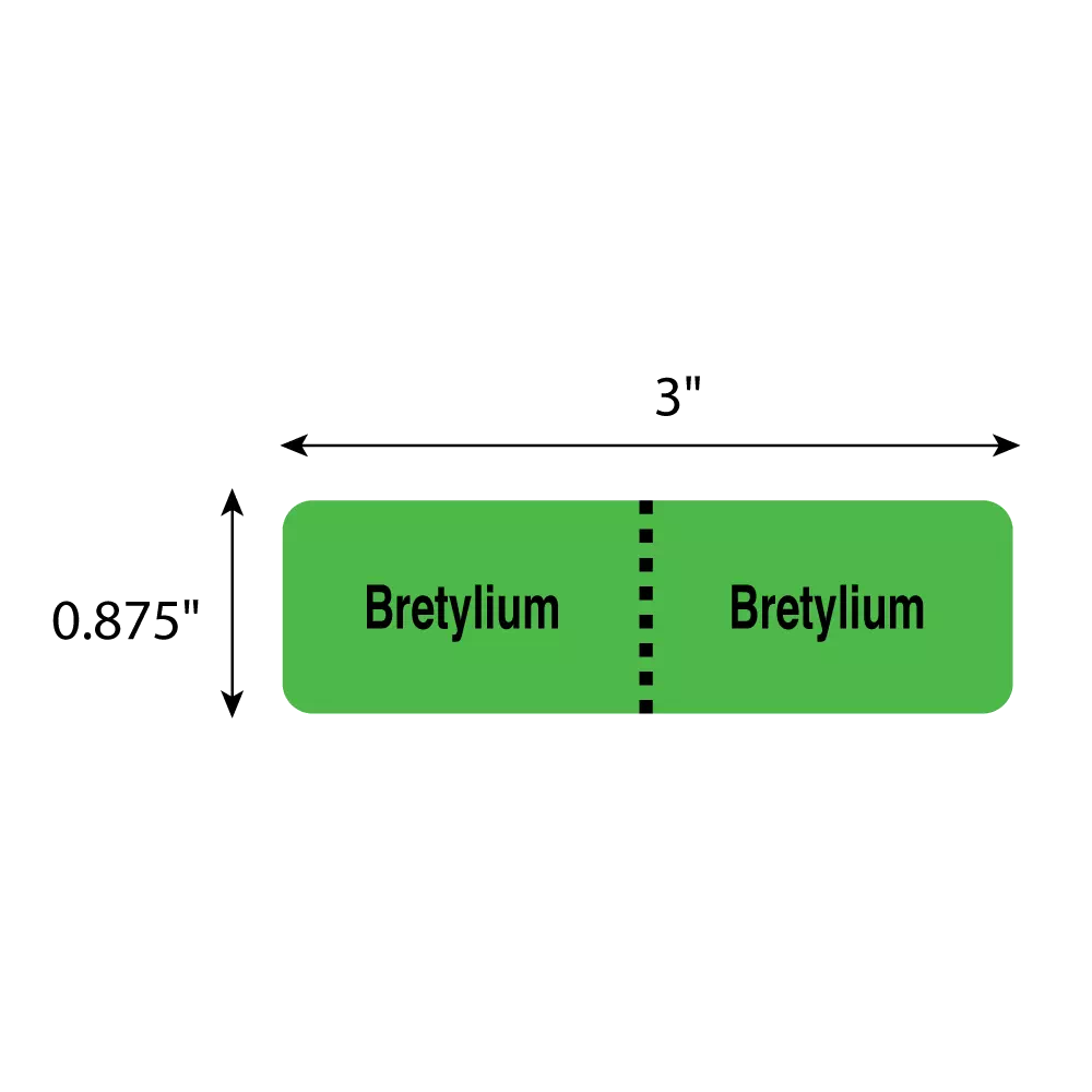 IV Drug Line Label - Bretylium/Bretylium