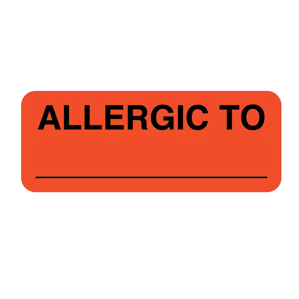 Pink Medical Latex Allergy Labels 1 x 2