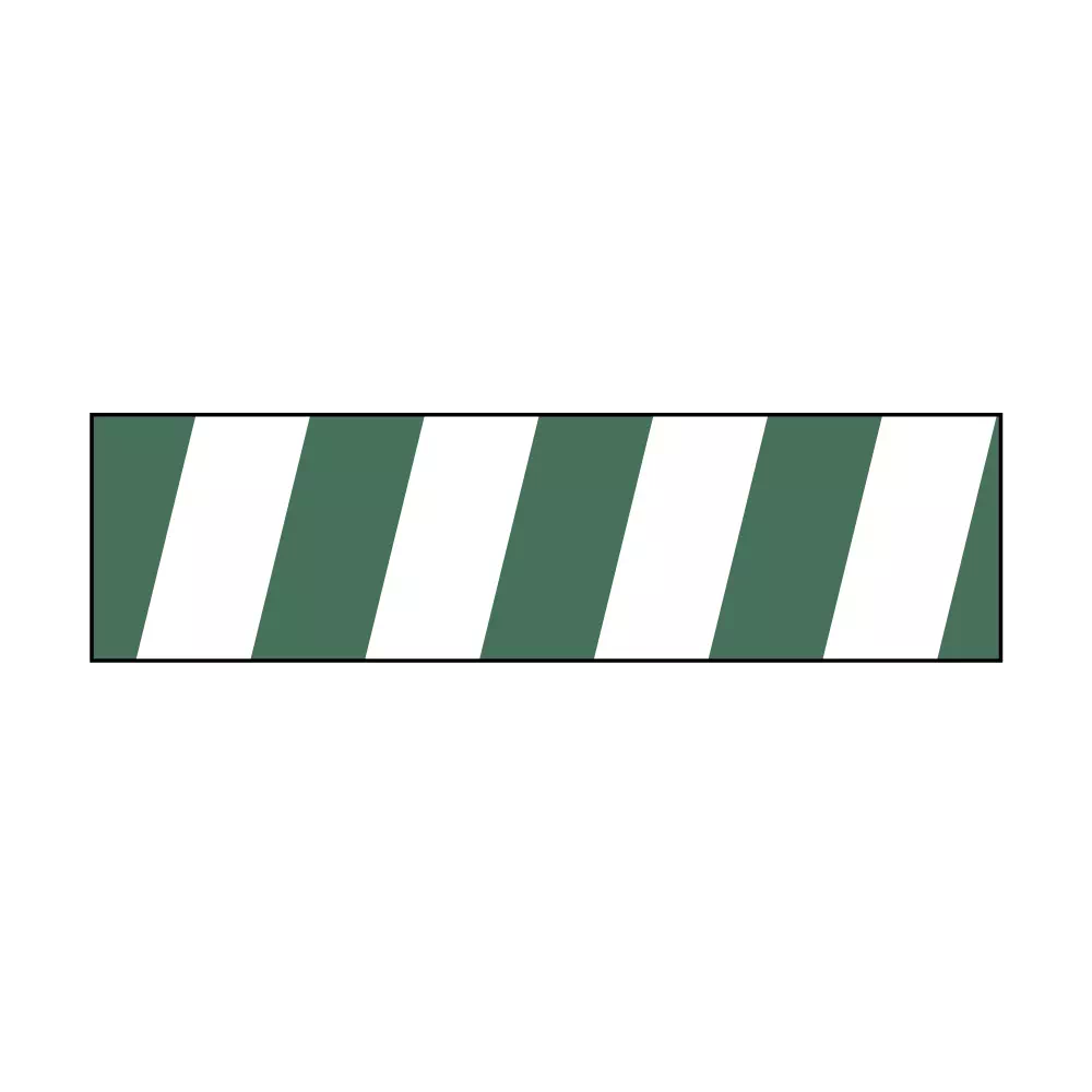 Mini - Striped Flag - White w/Dark Green Stripes - 1/4&#34;