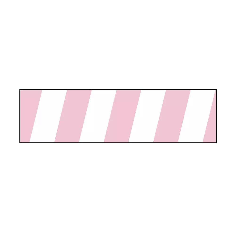 Mini - Striped Flag - White w/Pink Stripes - 1/4"