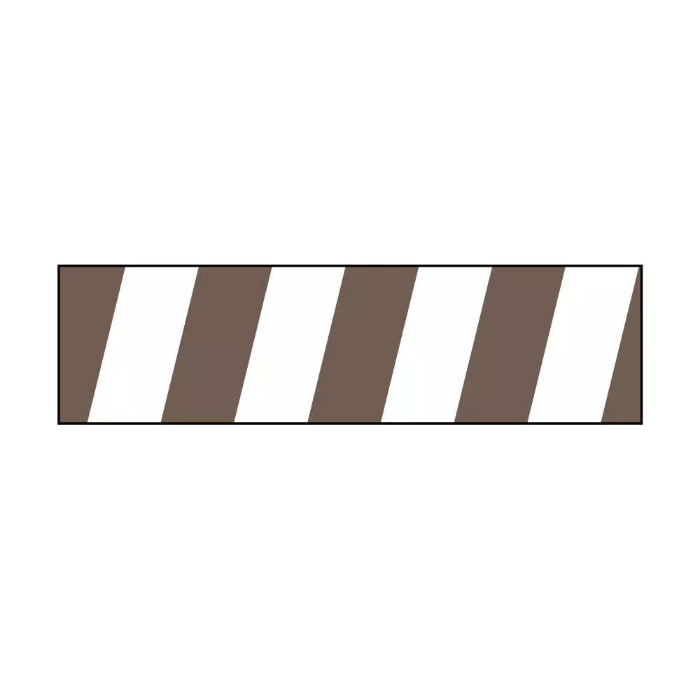 Mini - Striped Flag - White w/Brown Stripes - 1/4&#34;