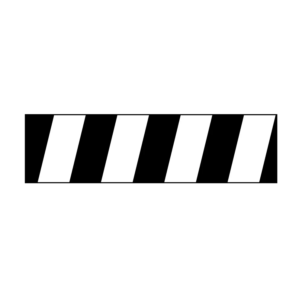 Mini - Striped Flag - White w/Black Stripes - 1/4"