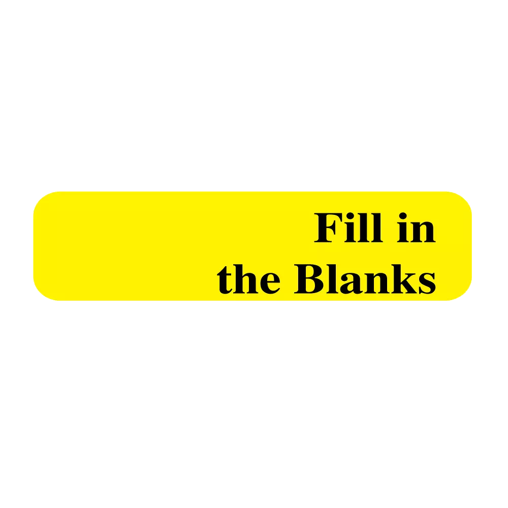 Labeling Flag - Imprinted - Fill in the Blanks - Yellow - 9/16