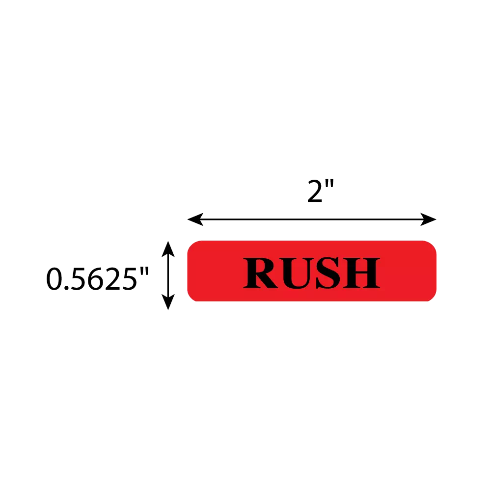 Labeling Flag - Imprinted - RUSH - Red - 9/16