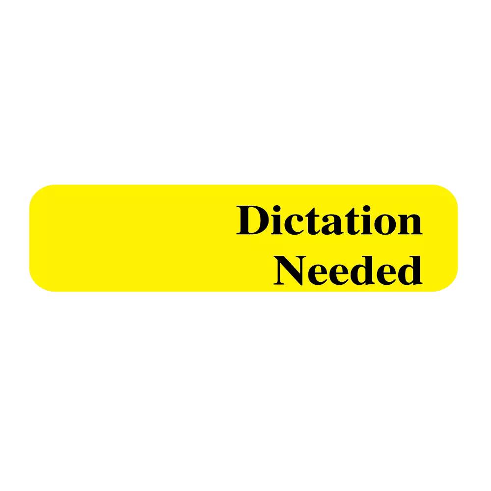 9/16"x2" Dictation Needed Yellow Imprinted Labeling Flag