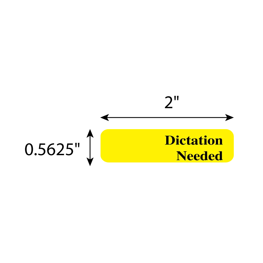 9/16"x2" Dictation Needed Yellow Imprinted Labeling Flag