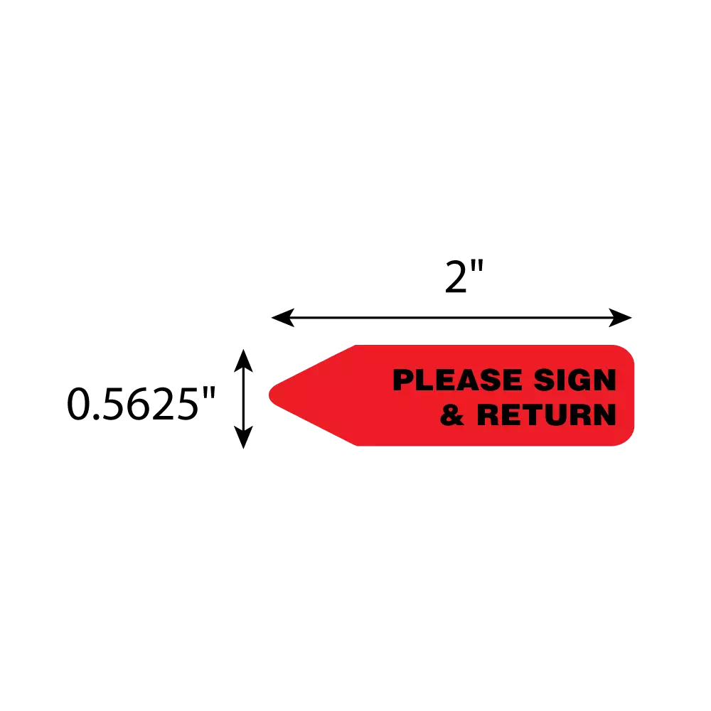 Labeling Flag - Imprinted - Sign and Return - Red - 9/16