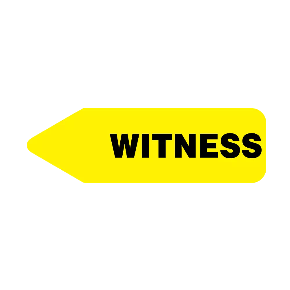 9/16" x 2" Witness Imprinted Yellow Labeling Flag
