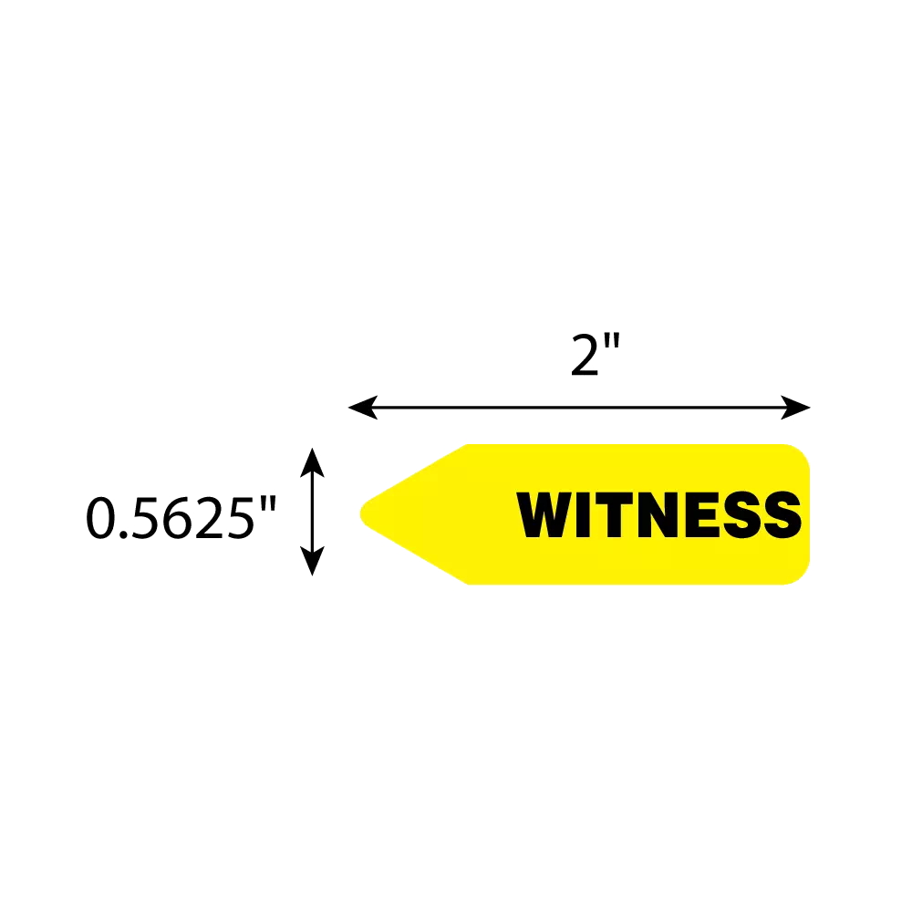9/16" x 2" Witness Imprinted Yellow Labeling Flag