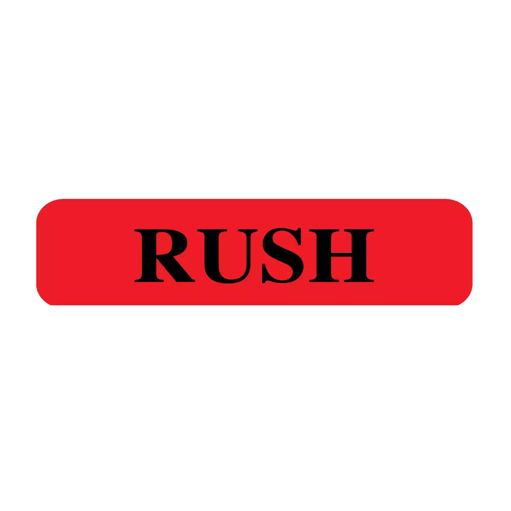 Labeling Flag - Imprinted - RUSH - Red - Re Fill - 9/16