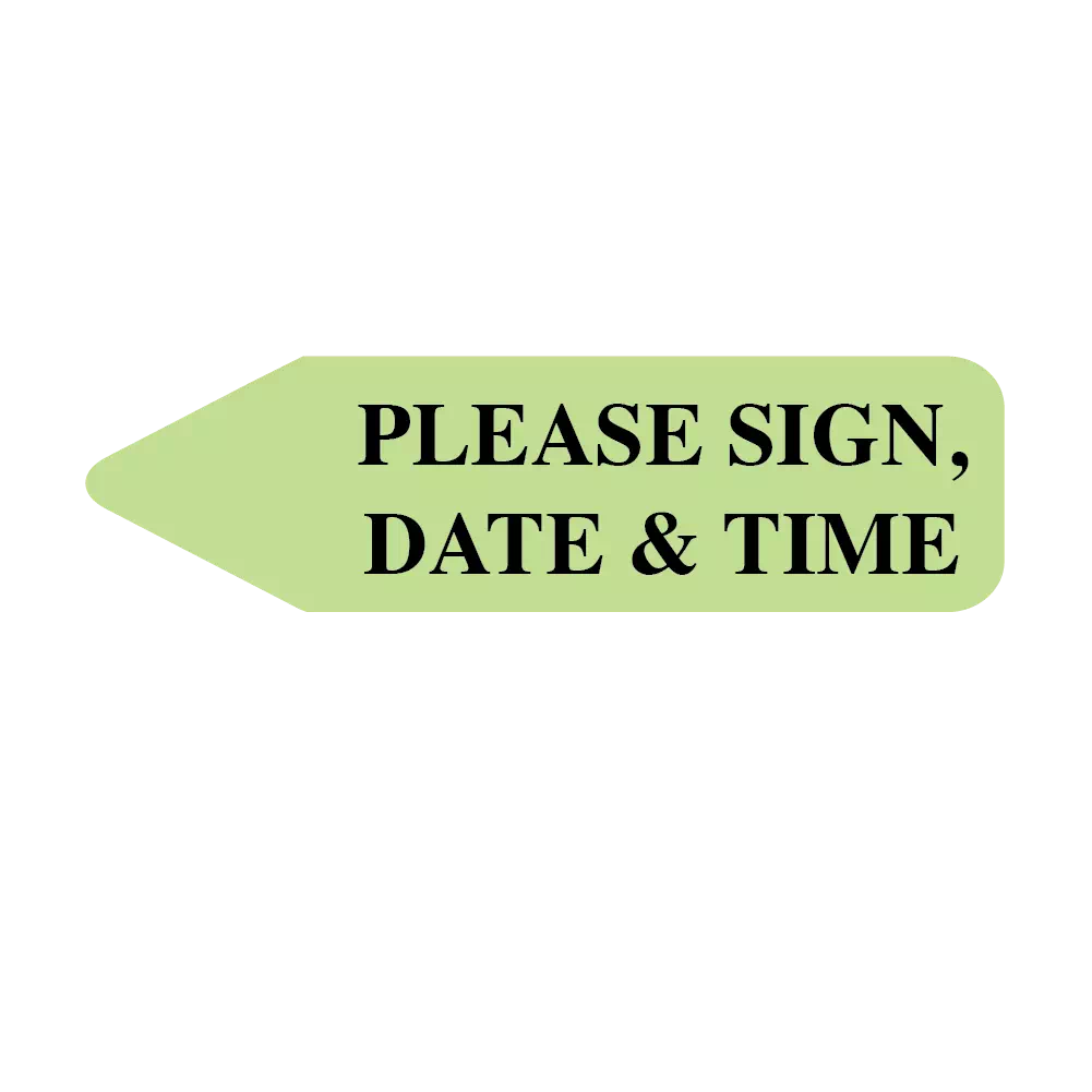 Labeling Flag - Imprinted - Sign Date Time- Mint - Re Fill - 9/16