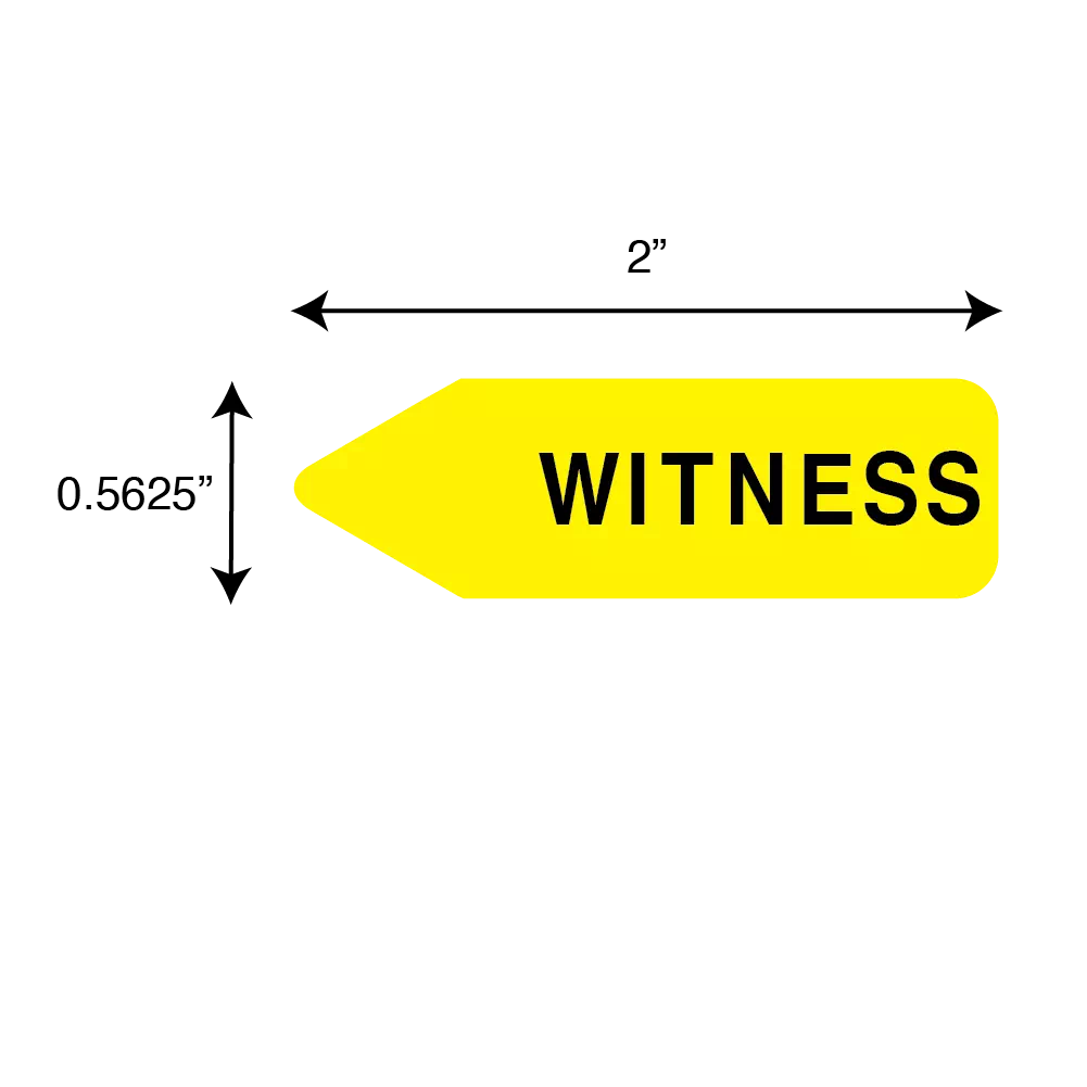 Labeling Flag - Imprinted - Witness - Yellow - Re Fill - 9/16