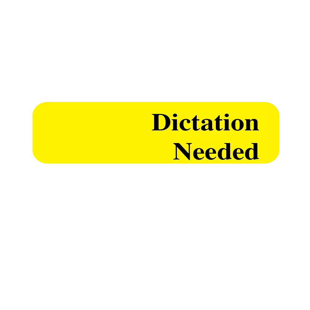 Labeling Flag - Imprinted - Dictation - Yellow - Re Fill - 9/16