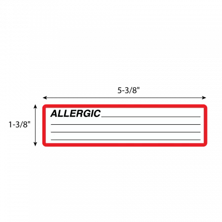 Printed Chart Labels - Allergic
