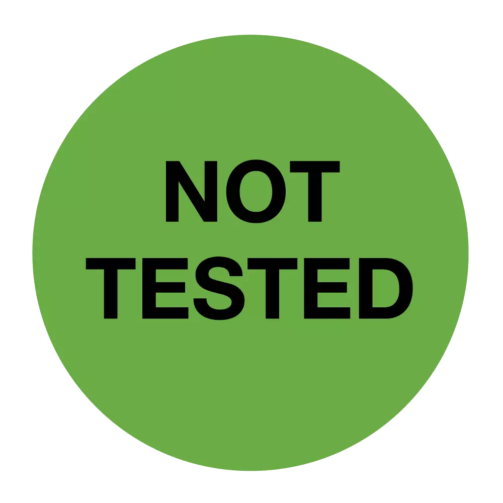NOT TESTED LABEL - 1" X 1" CIRCLE-GREEN