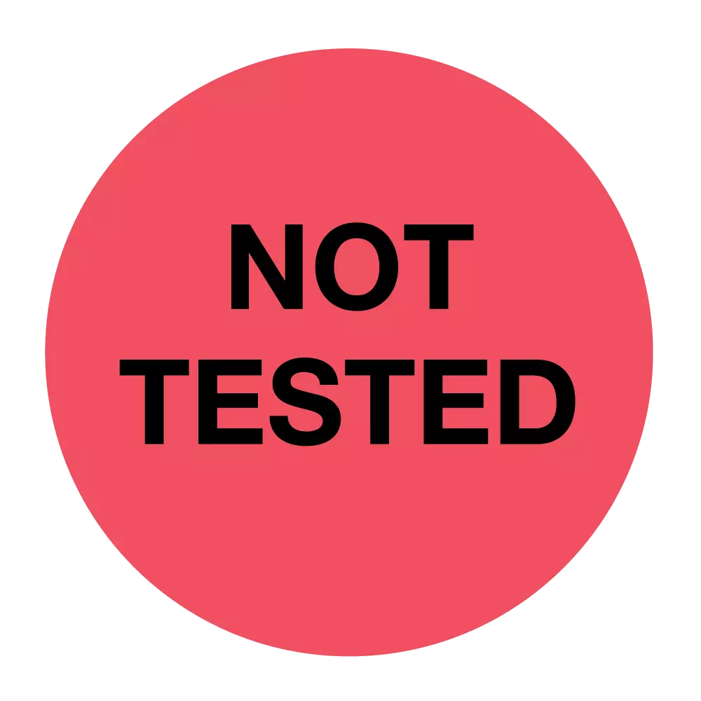 NOT TESTED LABEL - 1" X 1" CIRCLE-RED