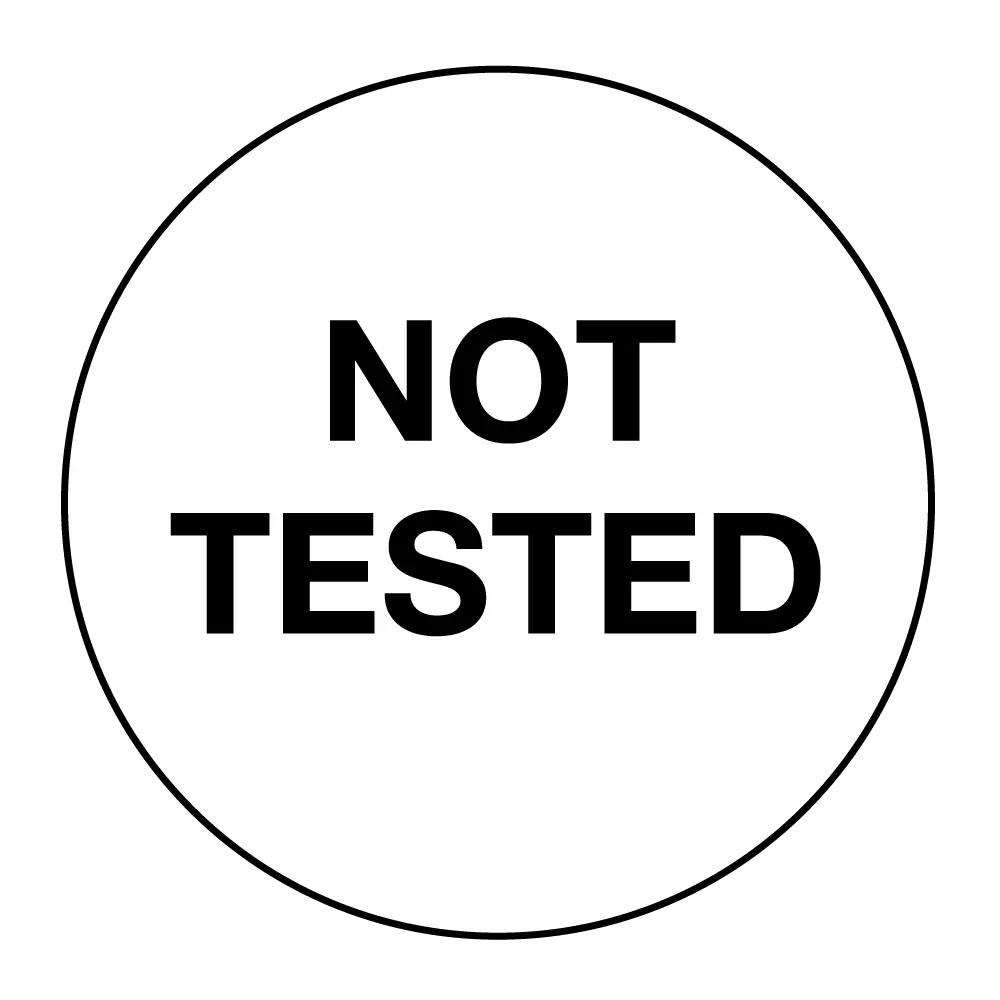 NOT TESTED LABEL - 1" X 1" CIRCLE-WHITE