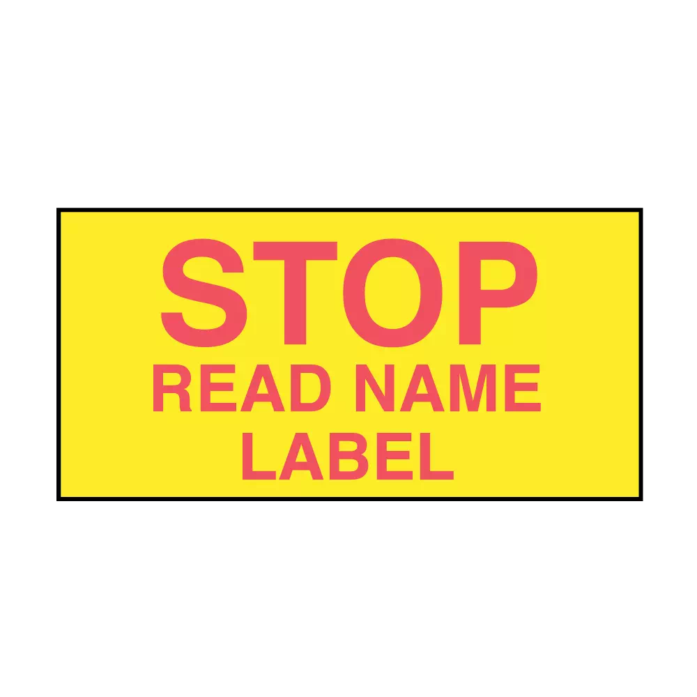 Printed Chart Tape - Stop Read Name Label