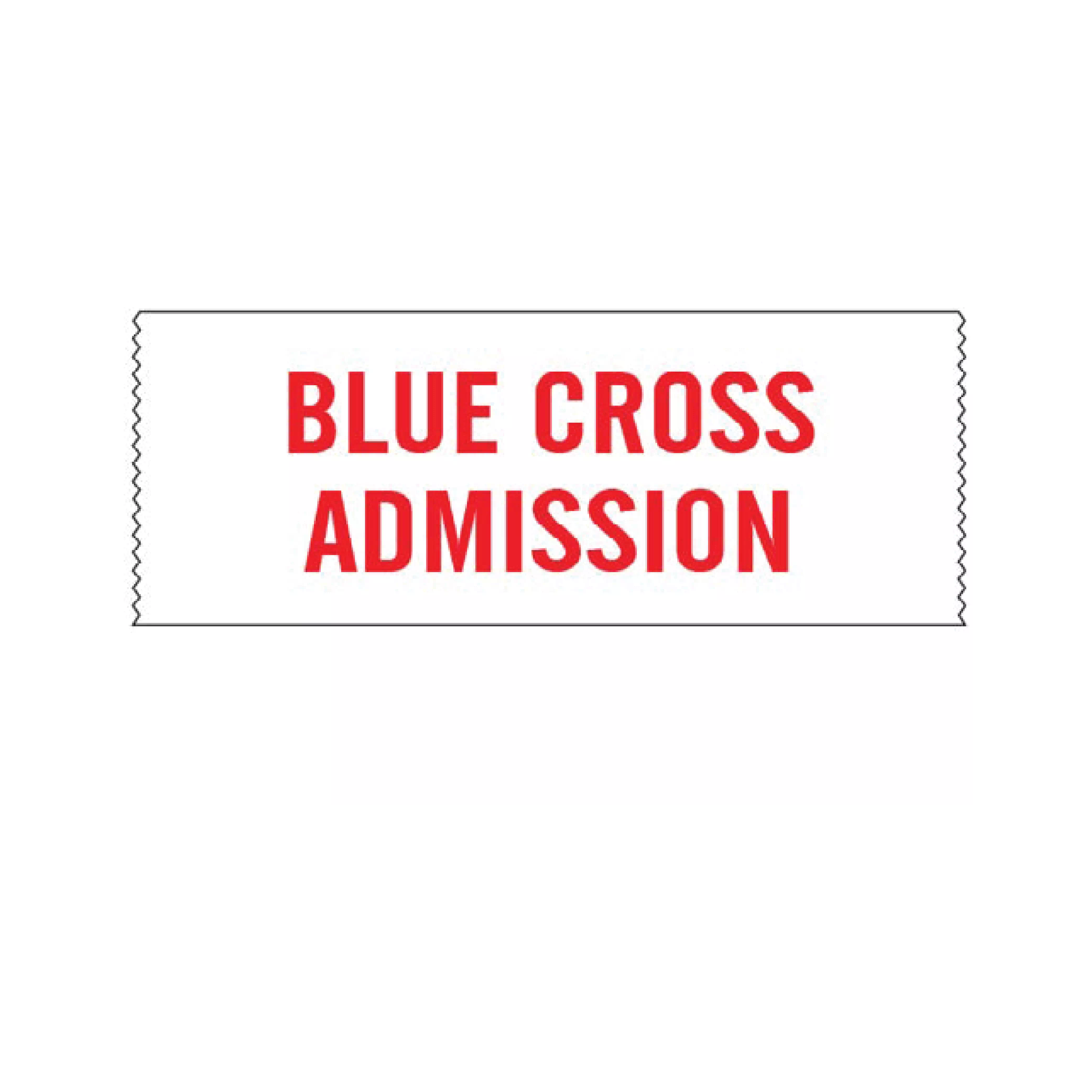 Printed Chart Tape - Blue Cross Admission
