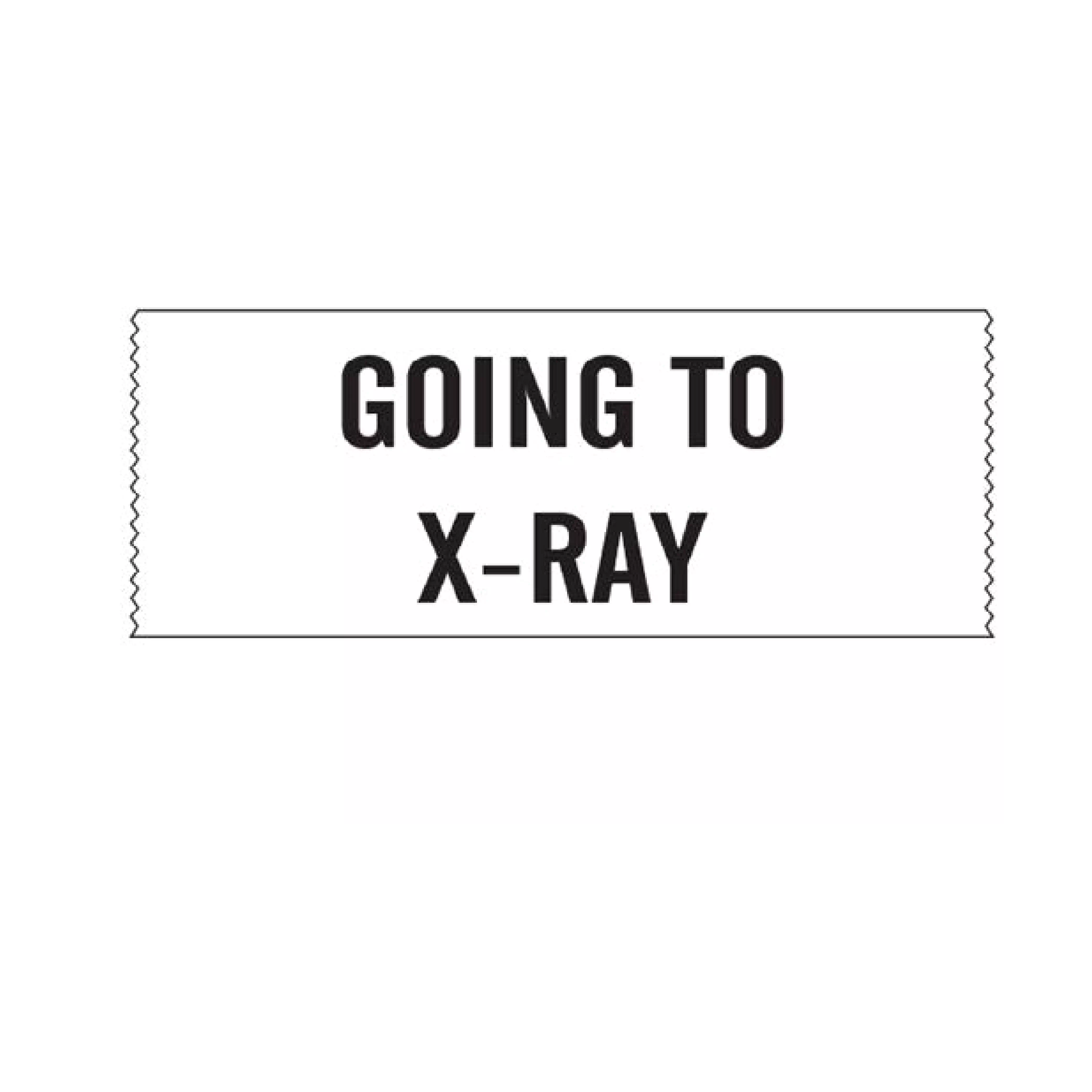 Printed Chart Tape - Going To X-Ray