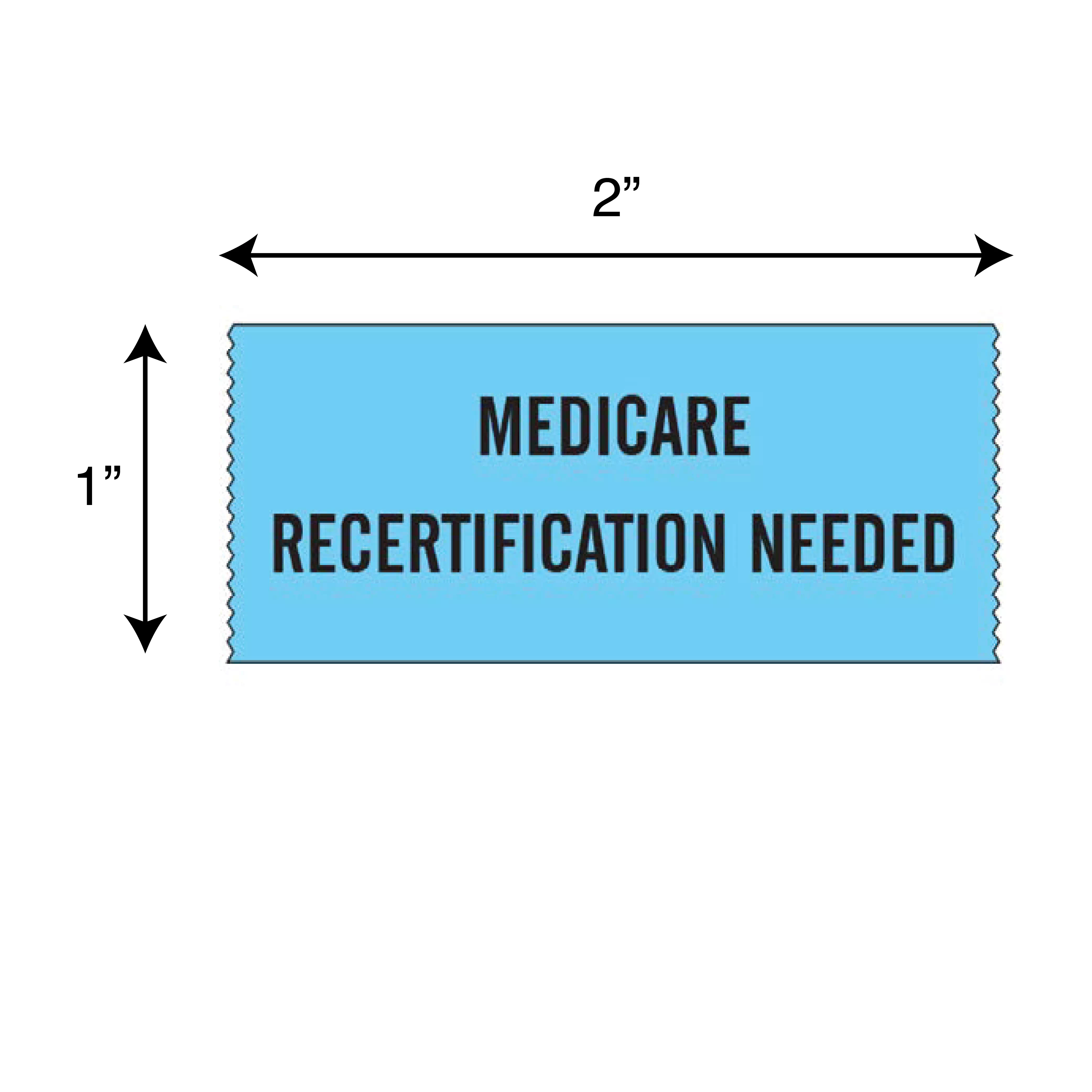 Printed Chart Tape - Medicare Recertification Needed