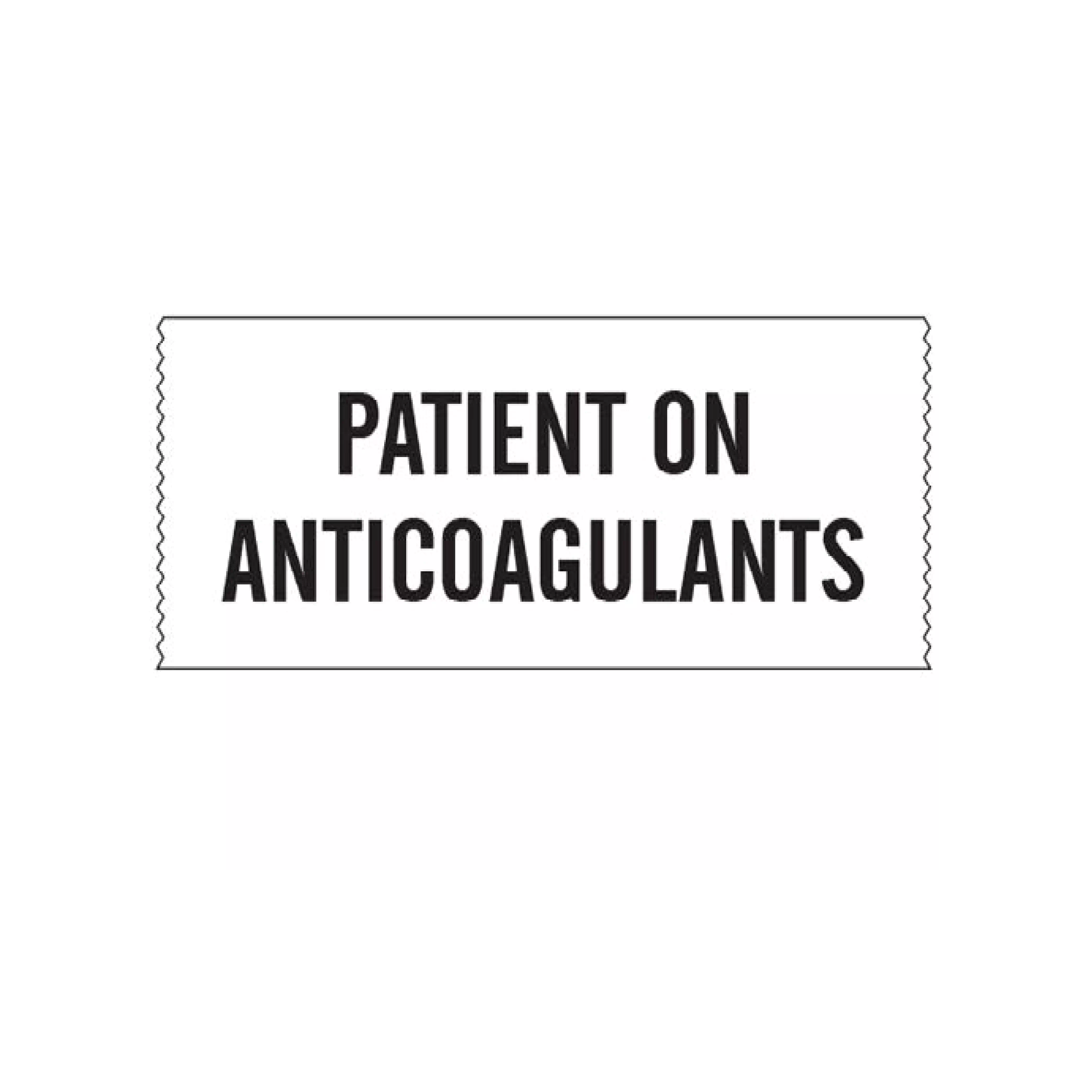 Printed Chart Tape - Patient On Anticoagulants