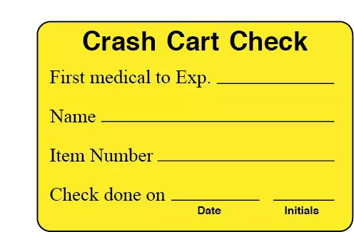 Label, Crash Cart Check/First Medical to Exp.