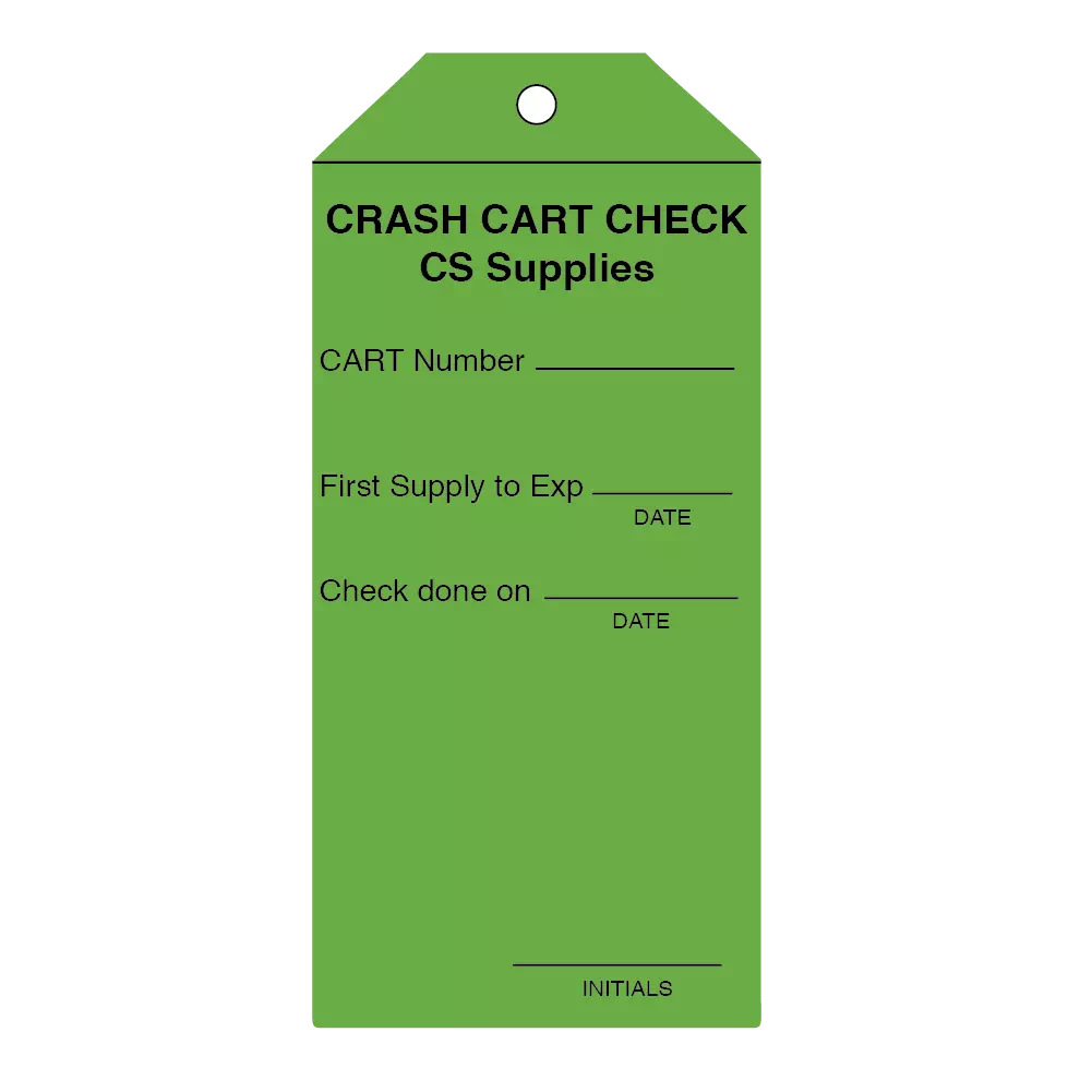 Label, Crash Cart Check CS Supplies