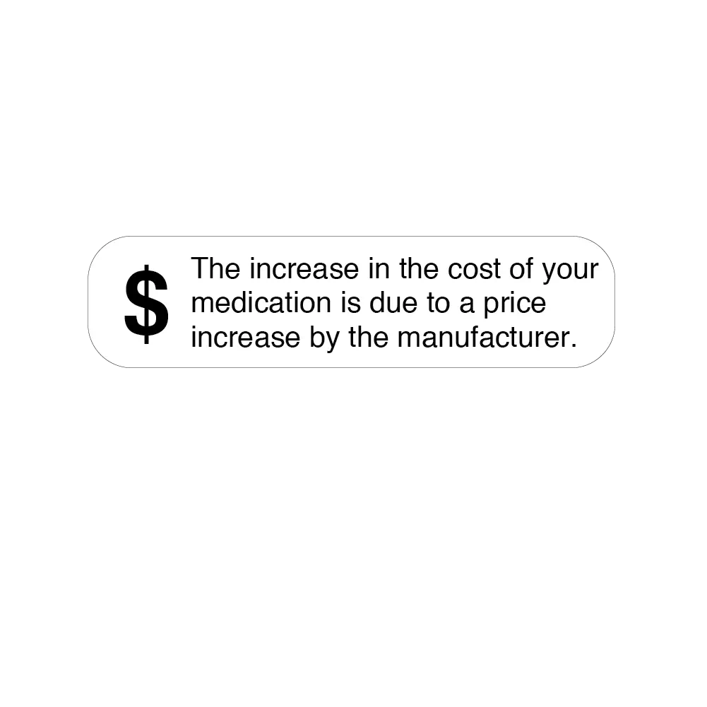 Auxiliary Label, $ The Increase in Cost