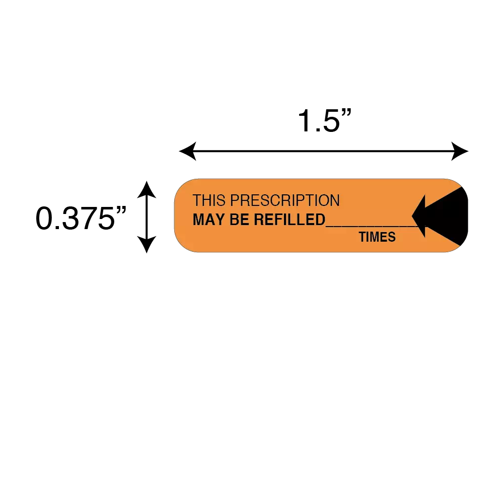 Auxiliary Label, This Prescription May Be Refilled ___ Times
