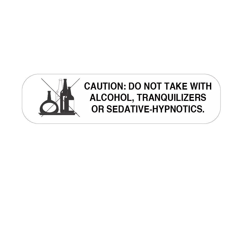 Do Not Take w/ Alcohol, Tranquilizers or Sedatives Aux Label