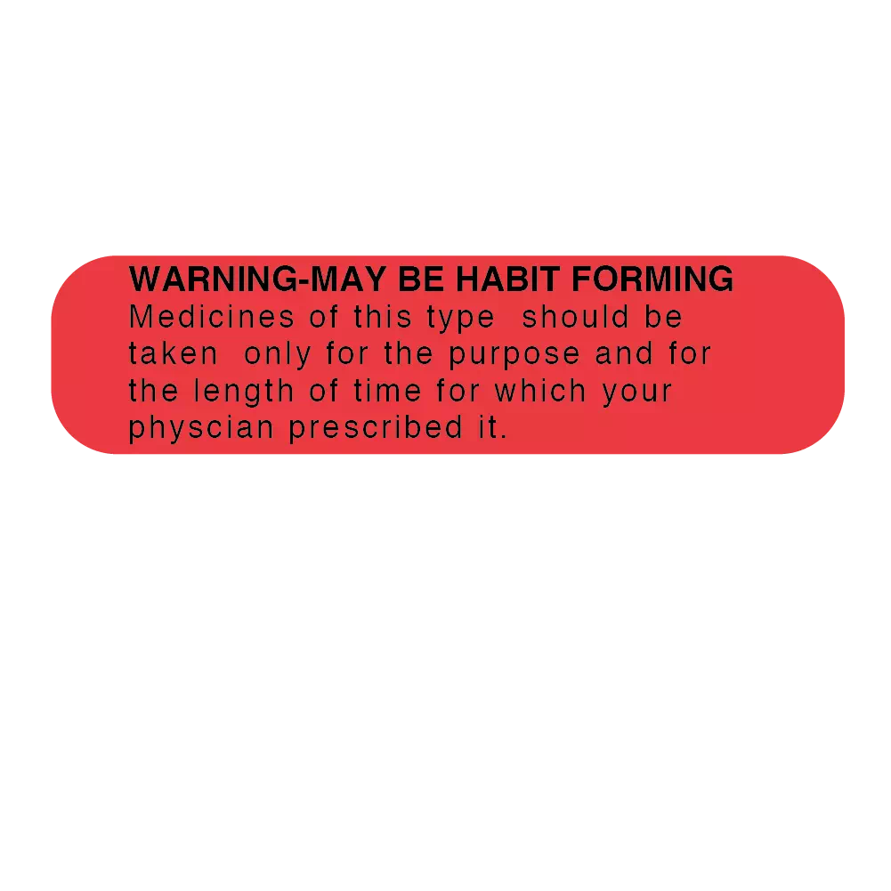 Auxiliary Label, Warning: May Be Habit Forming