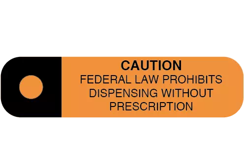 Auxiliary Label, Caution Federal Law Prohibits Dispensing Without Prescription