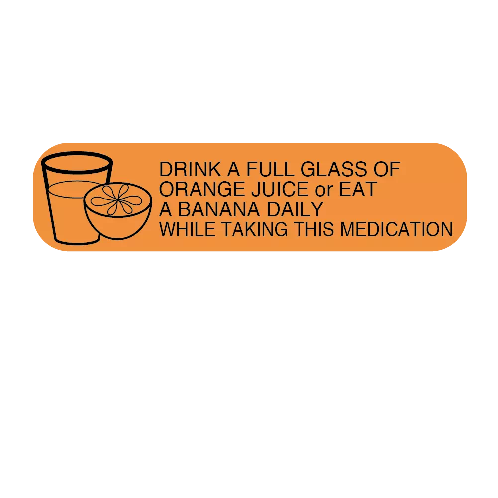 Auxiliary Label, Drink a Full Glass of Orange Juice