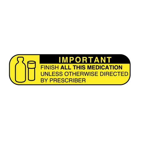 Auxiliary Label, Finish all this Medication