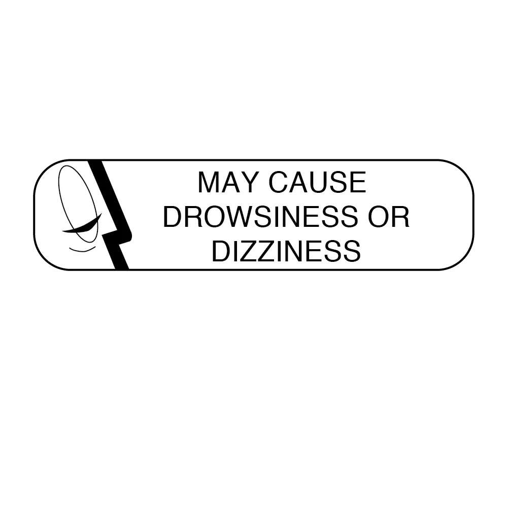 Auxiliary Label, May Cause Drowsiness or Dizziness